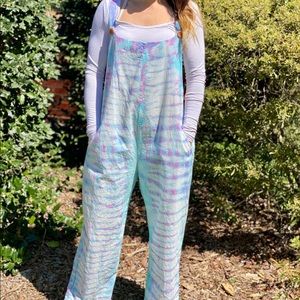 Teal & Pink Summer Dreams Overalls